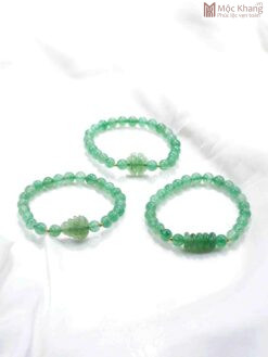 Vòng Thạch Anh Dâu Tây Xanh Mix Charm