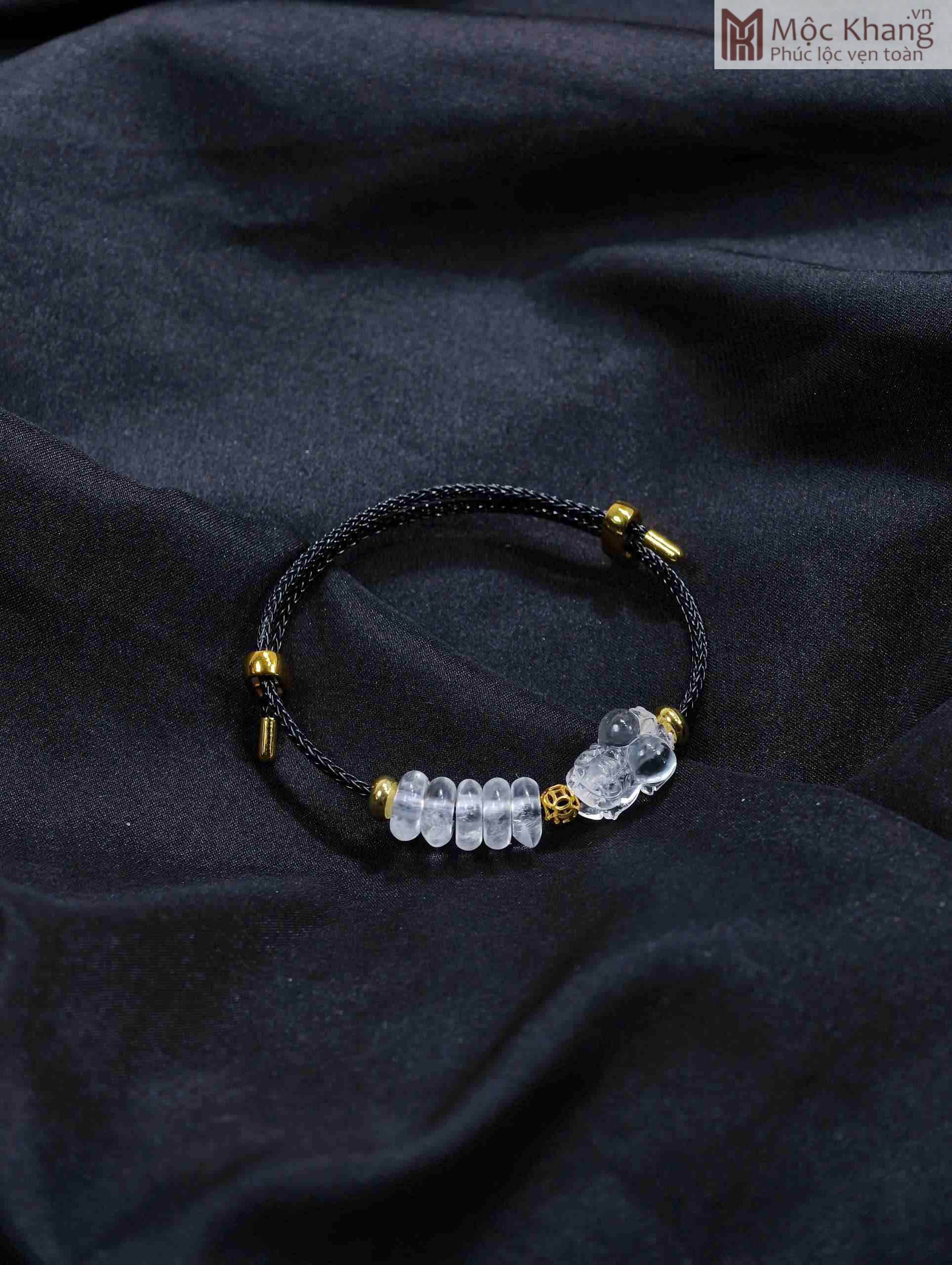 Vòng Tỳ Hưu Thạch Anh Trắng (3)_3 Vòng Tỳ Hưu Thạch Anh Trắng Mix Charm Vàng 10k
