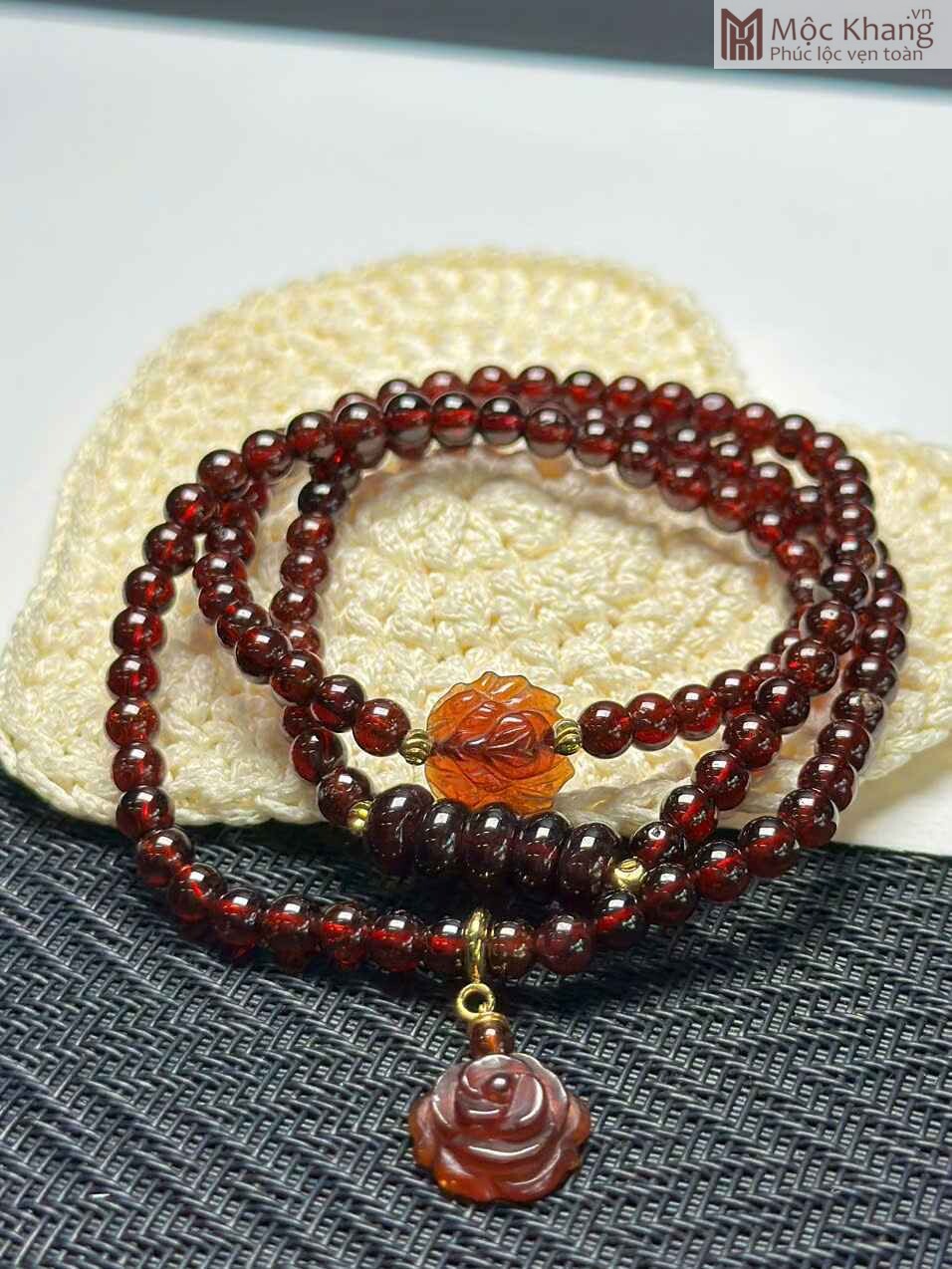 Chuỗi Garnet Ngọc Hồng Lựu Hạt 4,8 (mm) (1) Chuỗi Garnet Ngọc Hồng Lựu Hạt 4,8 (mm)