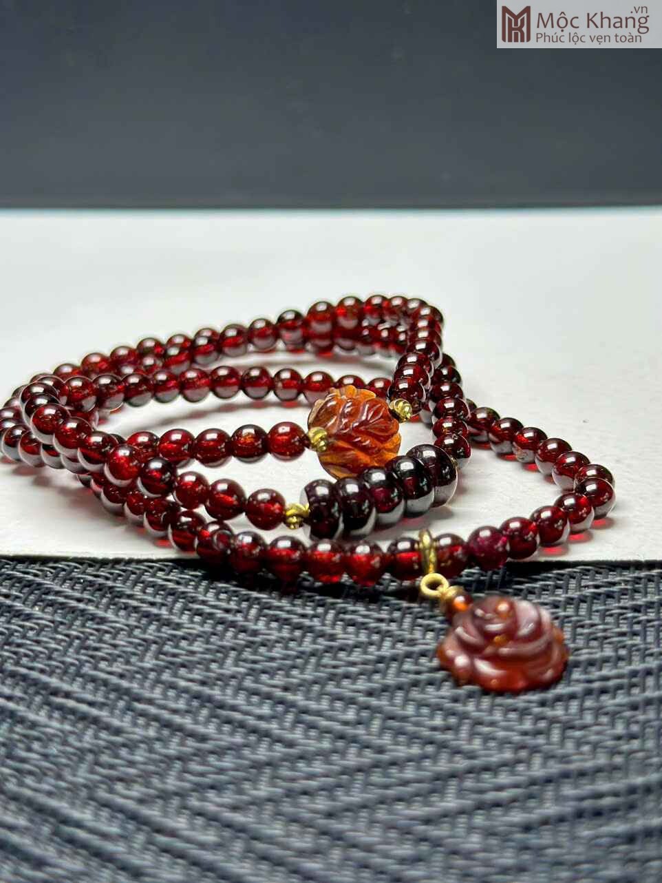Chuỗi Garnet Ngọc Hồng Lựu Hạt 4,8 (mm) (3) Chuoi Garnet Ngoc Hong Luu Hat 48 mm 3
