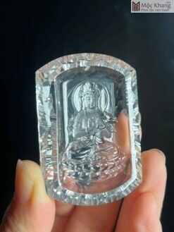 Mặt Dây Đại Thế Chí Bồ Tát Thạch Anh Trắng Cao 53,3 (mm)