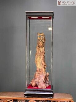Tượng Đạt Ma Thuần Nghê Gỗ Sưa Đỏ Cao 88 (cm)