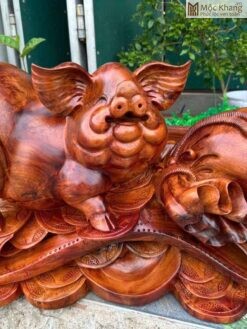 Tượng Heo Gỗ Hương Cao 42 (cm)