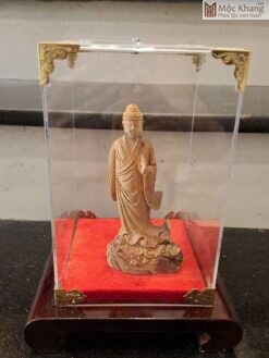 Tượng Phật A Di Đà Hoàng Đàn Tuyết Chìm Cao 14,5 (cm)