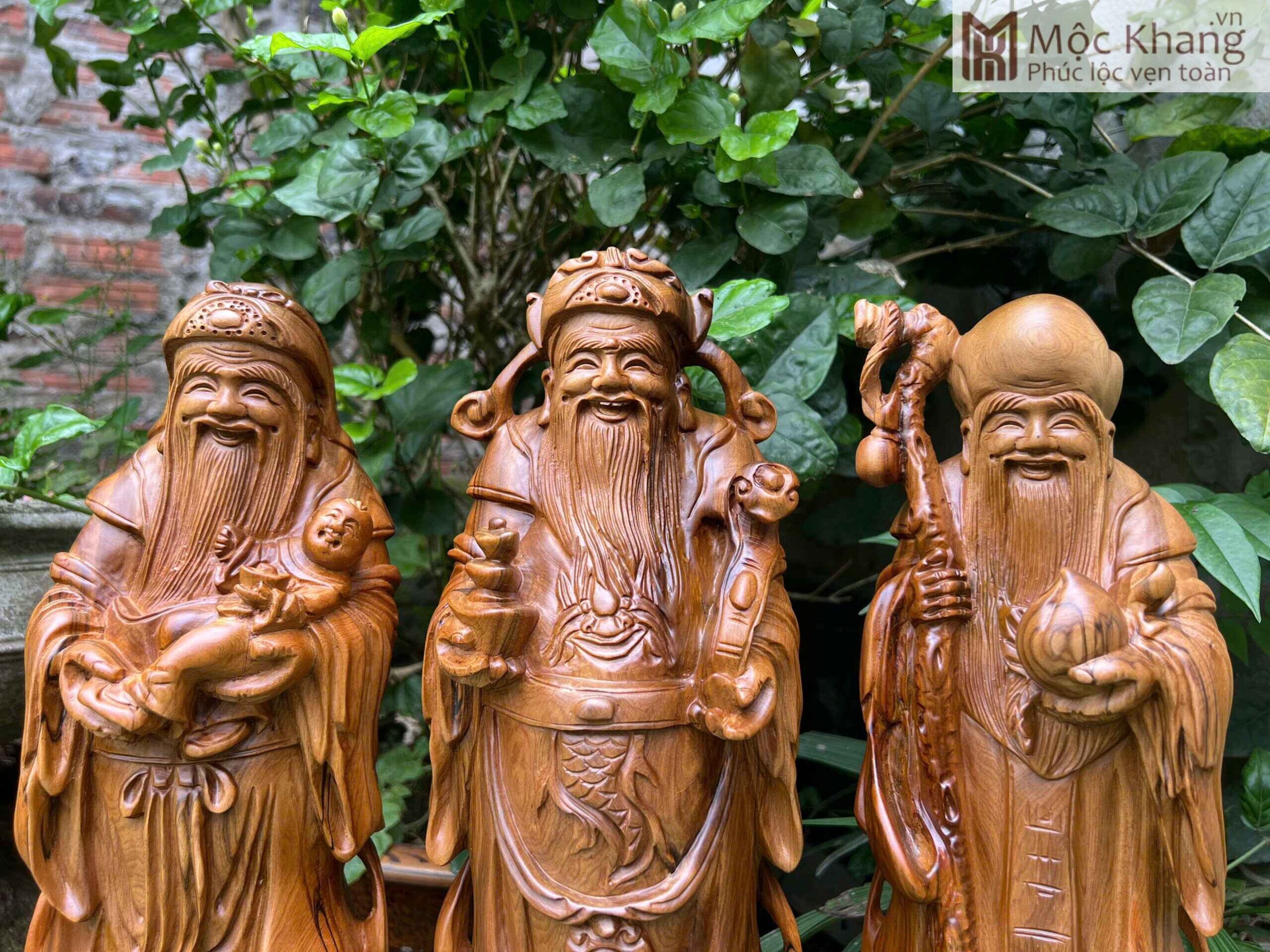 Tượng Tam Đa Gỗ Bách Xanh Cao 33 (cm) (1)_1 Tượng Tam Đa Gỗ Bách Xanh Cao 33 (cm)