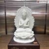 Tượng Đại Nhật Như Lai Bạch Ngọc Cao 29(cm)