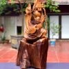Tượng Đạt Ma Gỗ Bách Xanh Cao 88(cm)