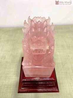 Ấn Rồng Thạch Anh Hồng Cao 16(cm)