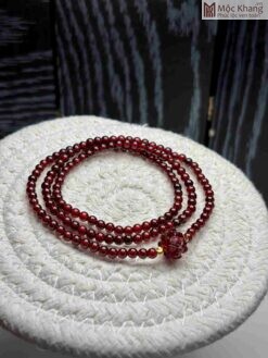 Chuỗi Garnet Ngọc Hồng Lựu Mix Charm Hạt 3,8(mm)