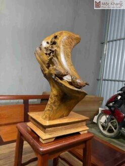 Đôi Chim Uyên Ương Gỗ Bách Xanh Cao 52(cm)