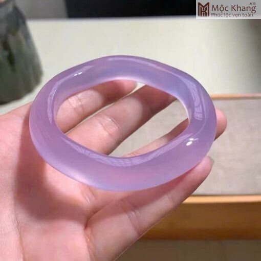 Vòng Tay Ngọc Cẩm Thạch Sóng Hoa Tím Ni 52(mm)