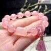 Vòng Thạch Anh Hồng Mix Charm Hạt 9.5(mm)