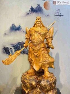 Tượng Quan Công Gỗ Long Não Cao 95(cm)