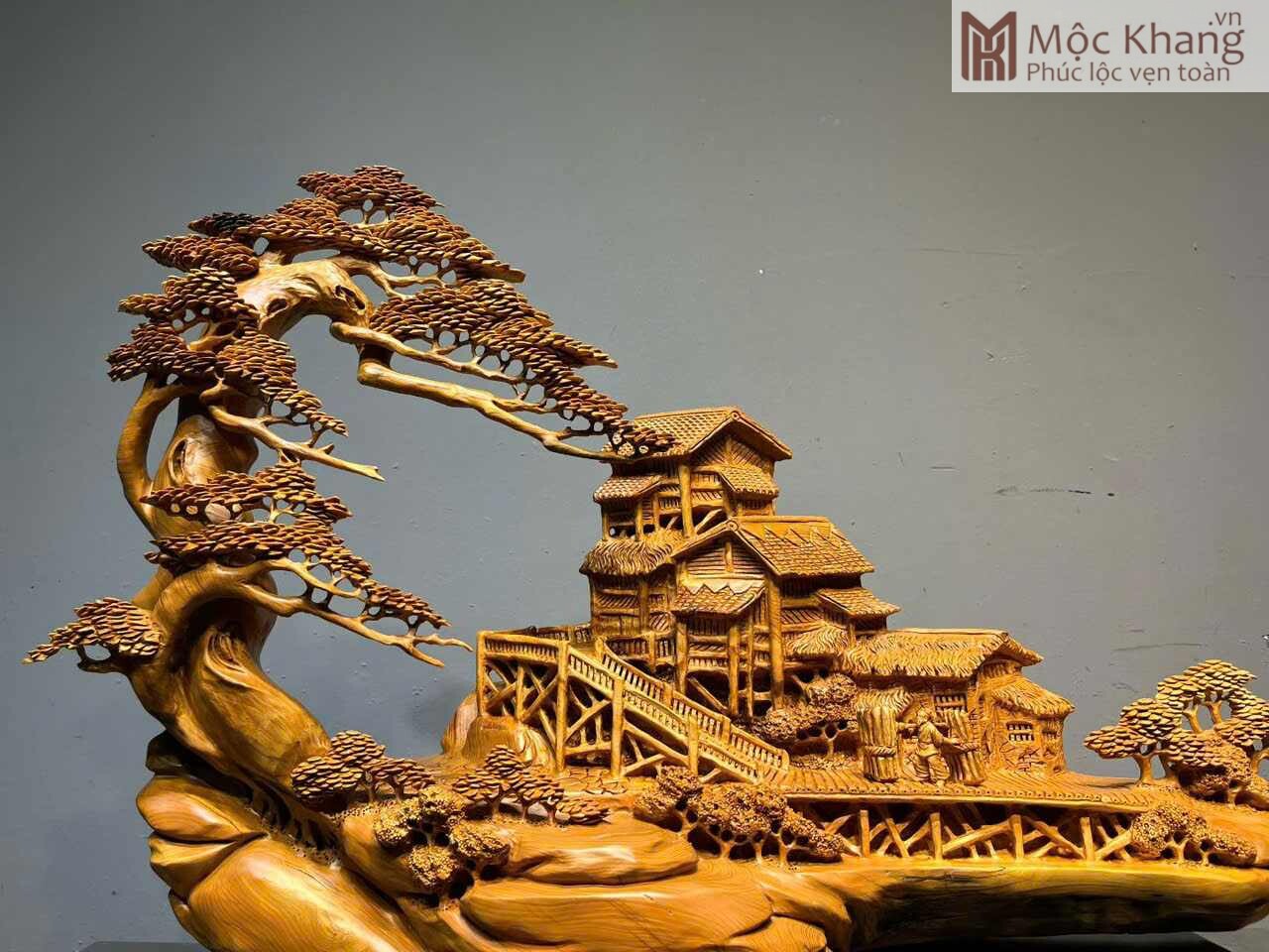 tieu-canh-lang-que-go-nhai-bach-cao-62cm tieu-canh-lang-que-go-nhai-bach-cao-62cm