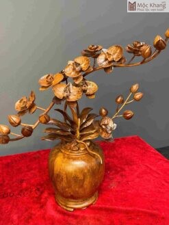 Bình Hoa Lan Gỗ Nu Ngọc Am Cao 48(cm)