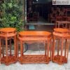Bộ Đôn Bàn Lục Lăng Gỗ Hương Đá Dài 110 (cm)