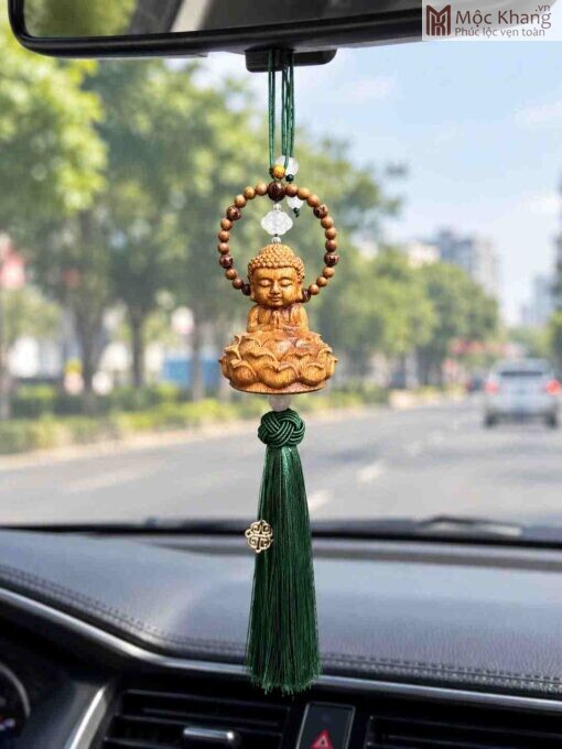 Khánh Treo Xe Chú Tiểu Ngồi Đài Sen Trầm Hương