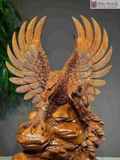 Tượng Đại Bàng Gỗ Hương Đá Cao 84(cm)