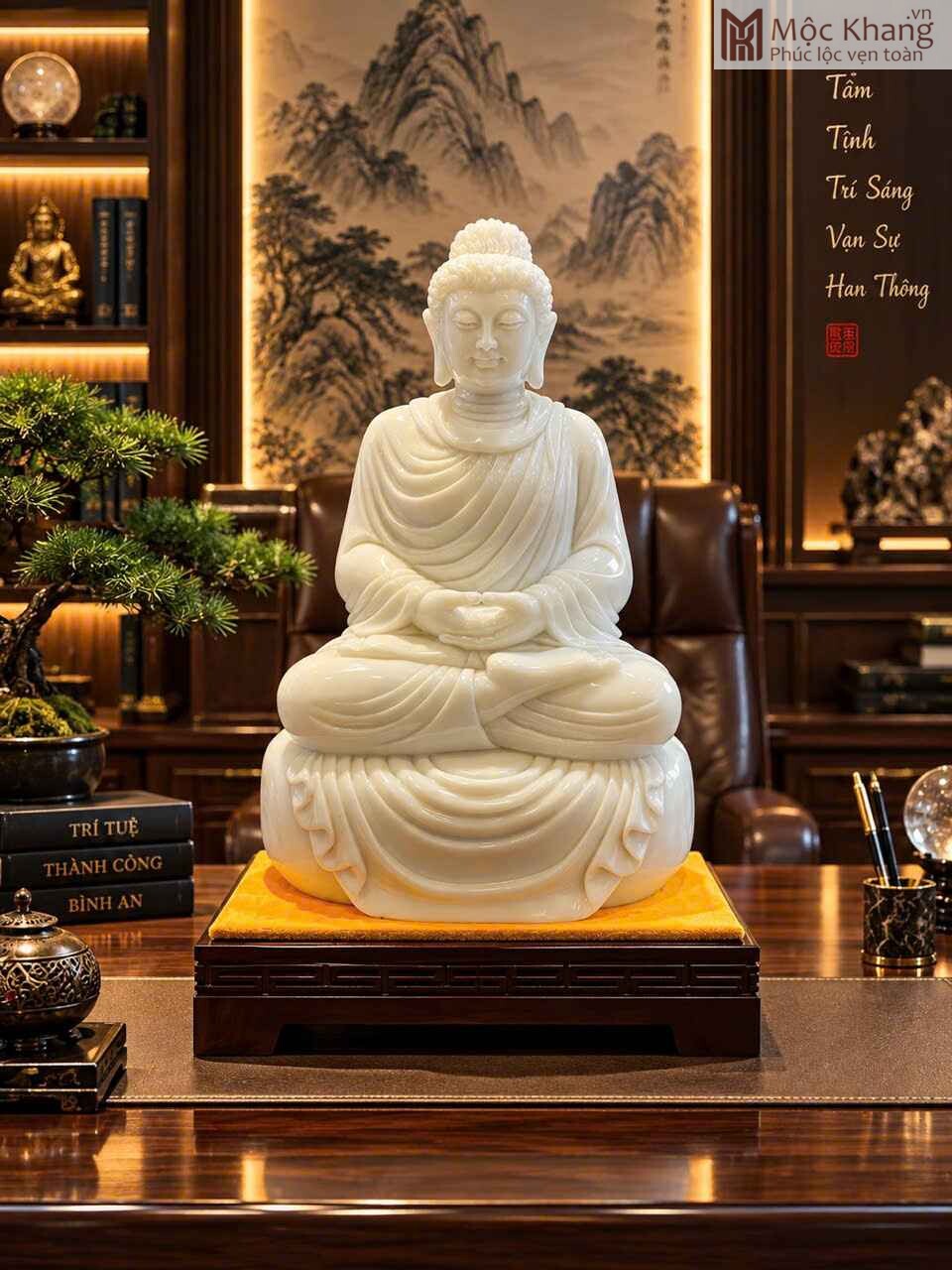 tuong-duc-phat-thich-ca-bach-ngoc-cao-52cm (2) Tượng Đức Phật Thích Ca Bạch Ngọc Cao 52(cm)