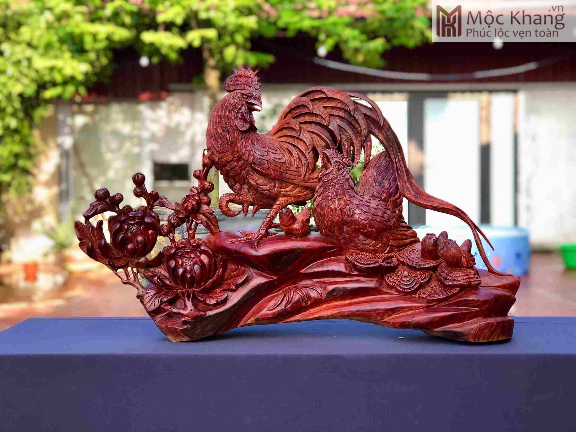 tuong-gia-dinh-ga-go-cam-viet-ngang-75cm (4) Tượng Gia Đình Gà Gỗ Cẩm Việt Ngang 75(cm)