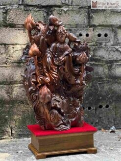 Tượng Phật Bà Quan Âm Gỗ Bách Xanh Cao 82 (cm)