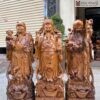 Tượng Phúc Lộc Thọ Gỗ Bách Xanh Cao 50(cm)