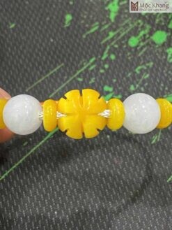 Vòng Tay Mắt Hổ Mix Ngọc Cẩm Thạch Cỏ 4 Lá