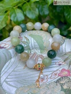 Vòng Tay Ngọc Hòa Điền Đa Bảo Hạt 12 (mm)